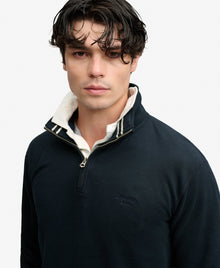 Superdry Essential Serif Logo Half Zip Sweater - Dark Navy