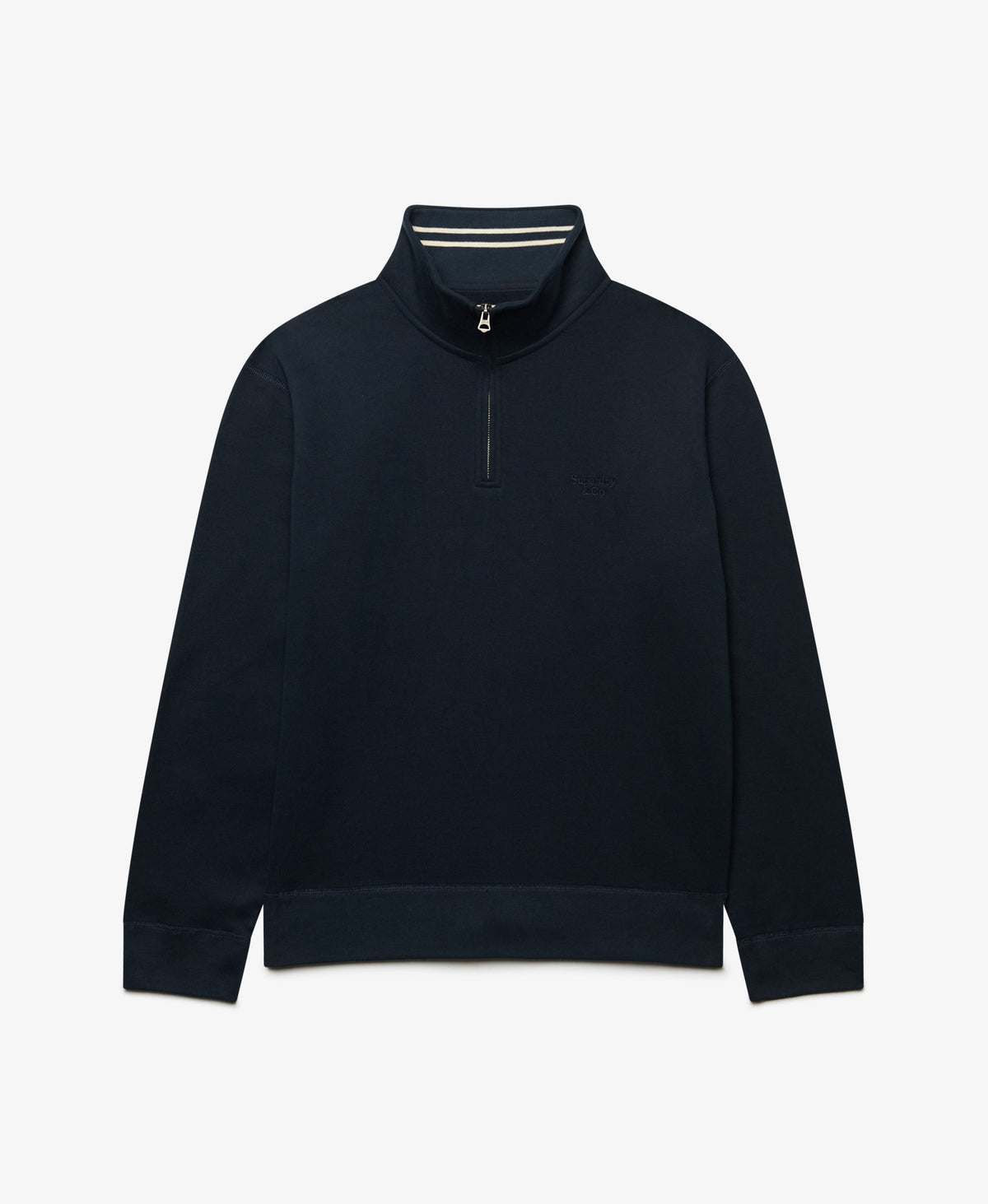 Superdry Essential Serif Logo Half Zip Sweater - Dark Navy