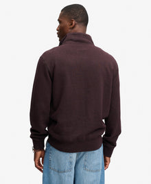 Superdry Essential Serif Logo Half Zip Sweater - Heritage Port Marl
