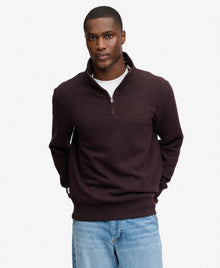 Superdry Essential Serif Logo Half Zip Sweater - Heritage Port Marl