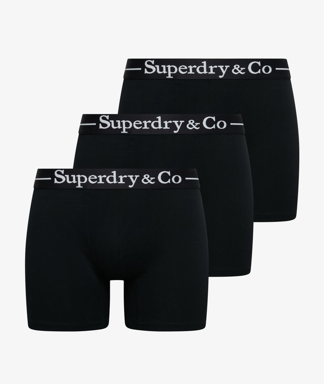 Superdry & Co Triple Pack Boxer Shorts - Black/Black/Black