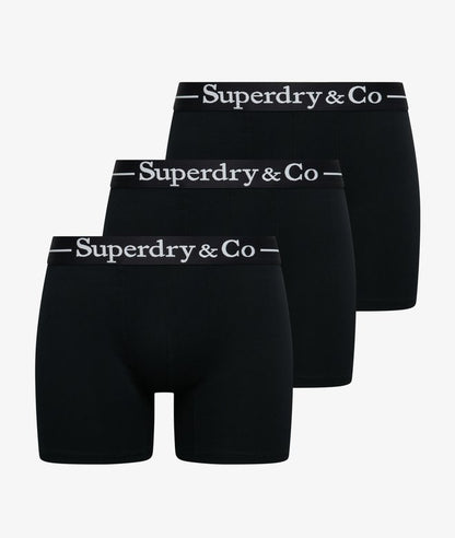 Superdry & Co Triple Pack Boxer Shorts - Black/Black/Black