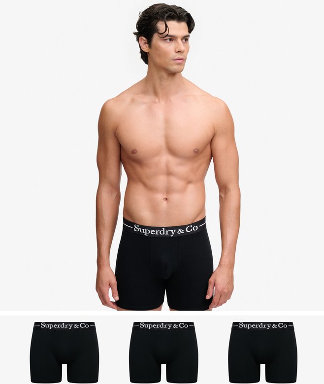 Superdry & Co Triple Pack Boxer Shorts - Black/Black/Black