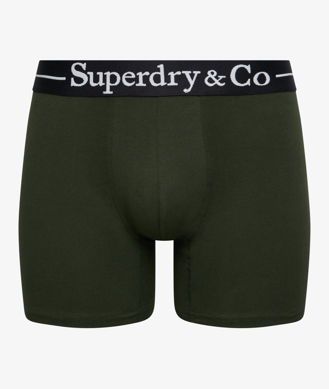 Superdry & Co Triple Pack Boxer Shorts - Black/Burgundy/Olive Green