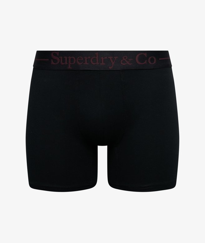 Superdry & Co Triple Pack Boxer Shorts - Black/Burgundy/Olive Green