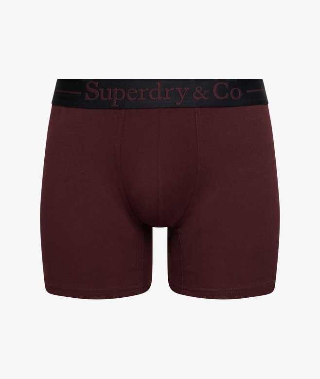 Superdry & Co Triple Pack Boxer Shorts - Black/Burgundy/Olive Green