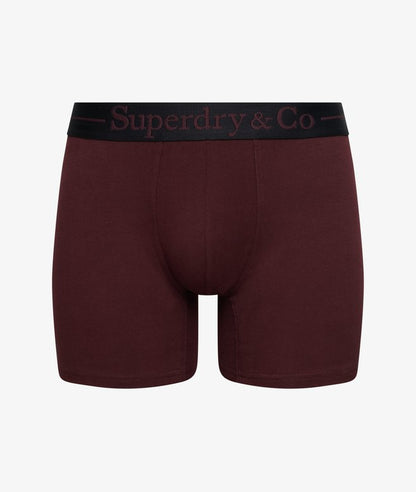 Superdry & Co Triple Pack Boxer Shorts - Black/Burgundy/Olive Green