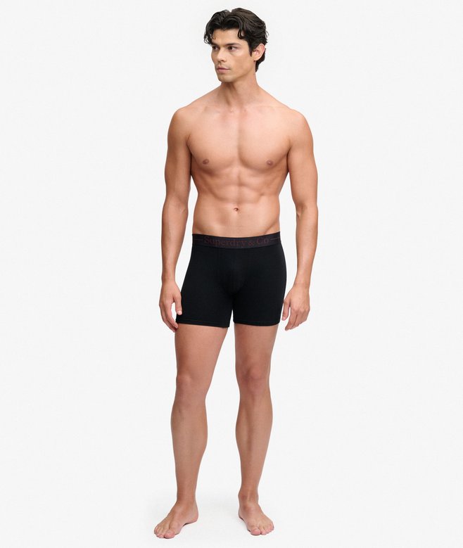 Superdry & Co Triple Pack Boxer Shorts - Black/Burgundy/Olive Green