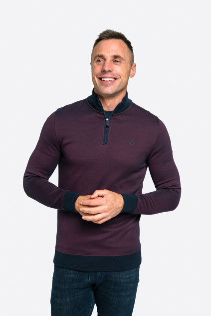 XV KINGS Utah Warriors Half Zip Sweater - Plum Dot