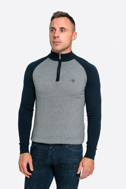 XV KINGS Winterveldt Half Zip Sweater - Classic Steel