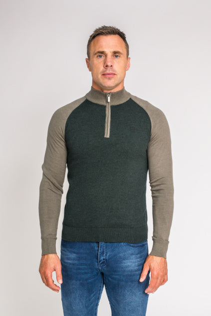 XV KINGS Winterveldt Half Zip Sweater - Fern Split