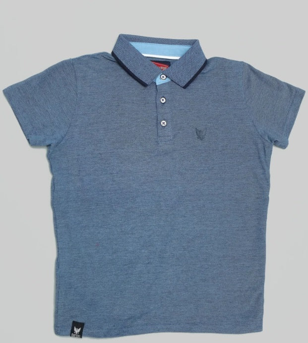 Boys Diesel Polo - 778 Sky Blue Birdseye