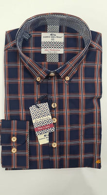 Dario Beltran Fuente Long Sleeve Check Shirt - 1001 Navy