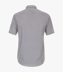 Casa Moda Diamond Print Short Sleeve Shirt - Orange