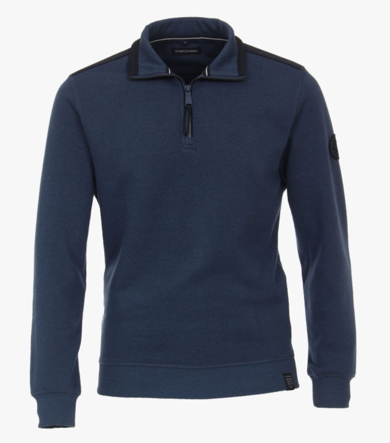 Casa Moda Half Zip Sweater 126 - Dark Blue