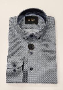 6th Sense BD Gold Print Long Sleeve Shirt #13 - Sky