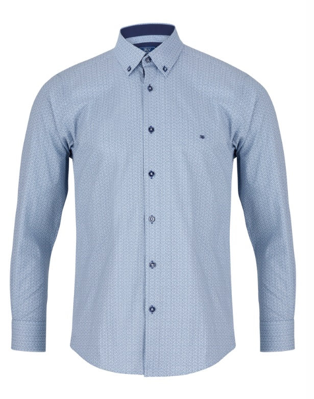 Daniel Grahame Long Sleeve Casual Shirt - Navy/White