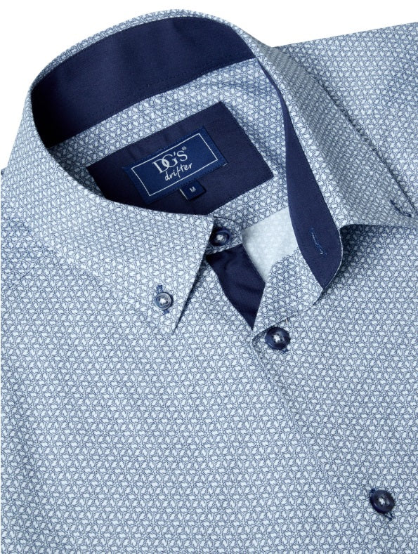 Daniel Grahame Long Sleeve Casual Shirt - Navy/White