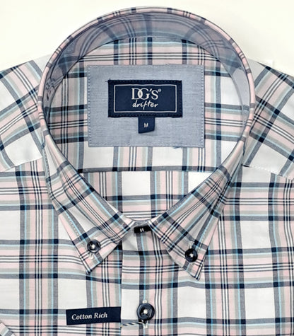 Daniel Grahame Checkered Short Sleeve Casual Shirt - Pink/White