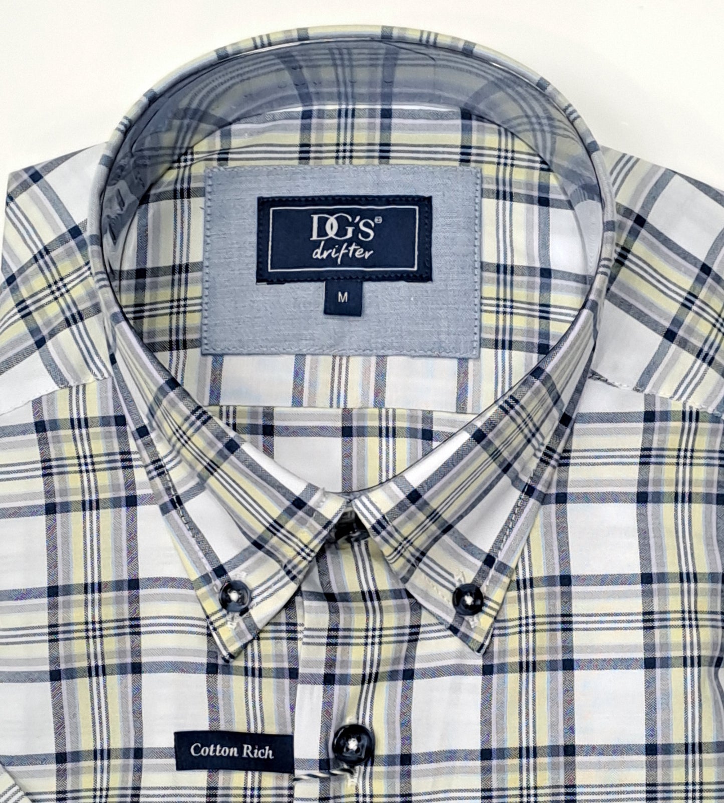 Daniel Grahame Checkered Short Sleeve Casual Shirt - Yellow/White