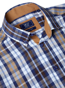 Daniel Grahame Geneva Long Sleeve Casual Check Shirt 45 - Blue