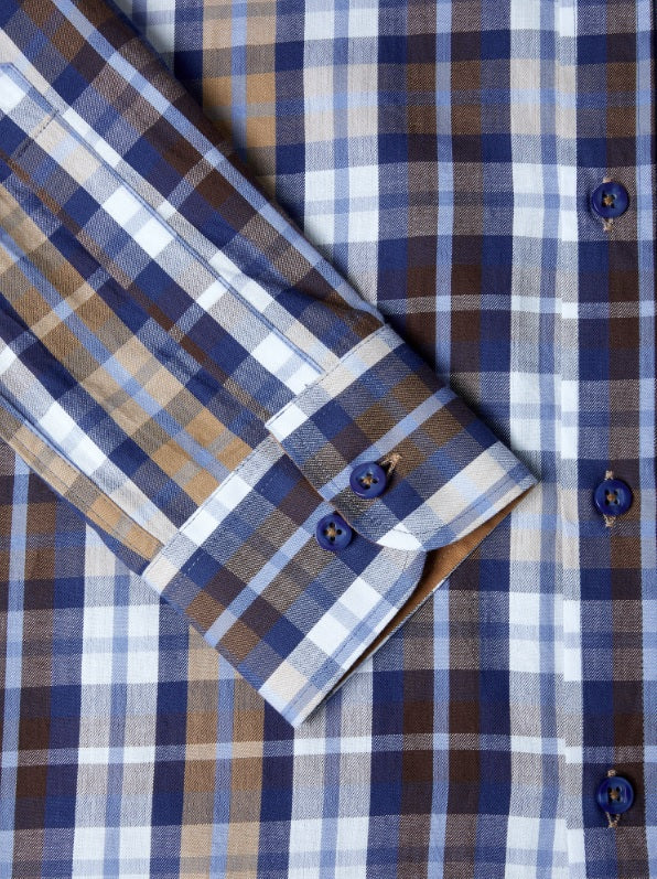 Daniel Grahame Geneva Long Sleeve Casual Check Shirt 45 - Blue