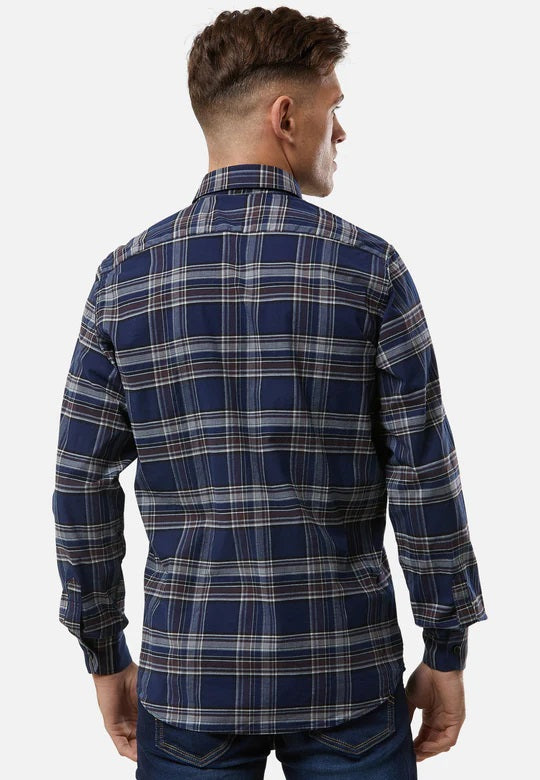 6th Sense BD Gold Long Sleeve Check Shirt O#16 - Navy/Burgundy
