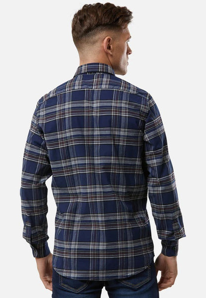 6th Sense BD Gold Long Sleeve Check Shirt O#16 - Navy/Burgundy