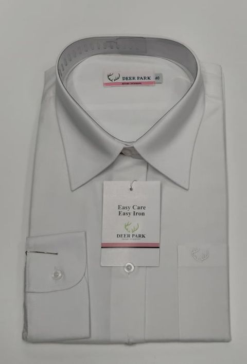 Deer Park Long Sleeved Girls School Blouse - White