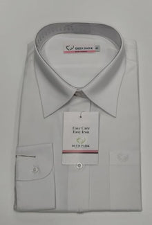 Deer Park Long Sleeved Girls School Blouse - White