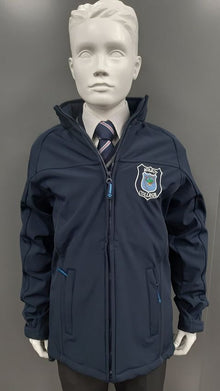 Mulroy College Unisex Soft Shell Jacket With Concealed Hood - Navy