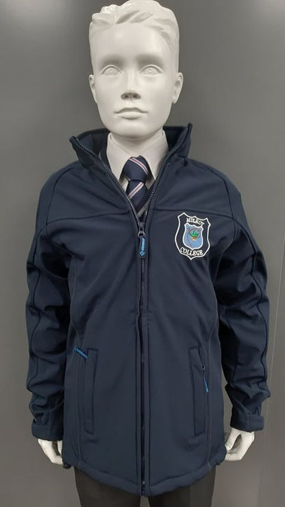 Mulroy College Unisex Soft Shell Jacket With Concealed Hood - Navy