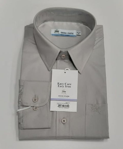 Deer Park Long Sleeved School Shirt - Grey
