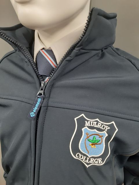 Mulroy College Unisex Soft Shell Jacket With Concealed Hood - Navy