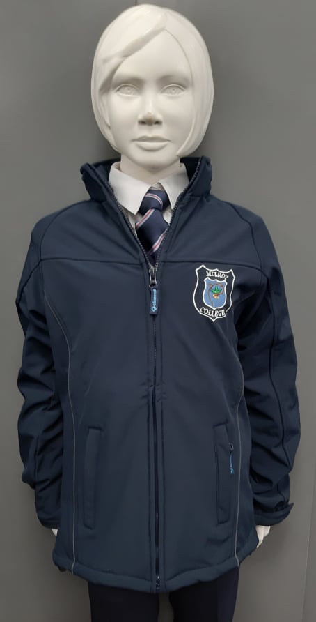 Mulroy College Unisex Soft Shell Jacket With Concealed Hood - Navy