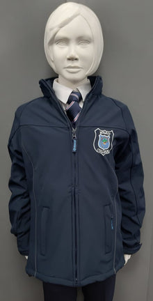 Mulroy College Unisex Soft Shell Jacket With Concealed Hood - Navy