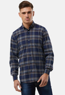 6th Sense BD Gold Long Sleeve Check Shirt O#16 - Navy/Burgundy