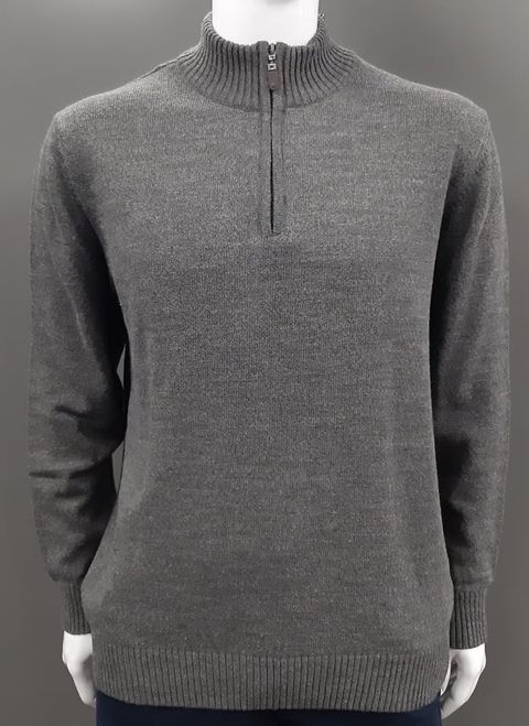 Dario Beltran 1/2 Zip Sweater - 5165 Grey Marl