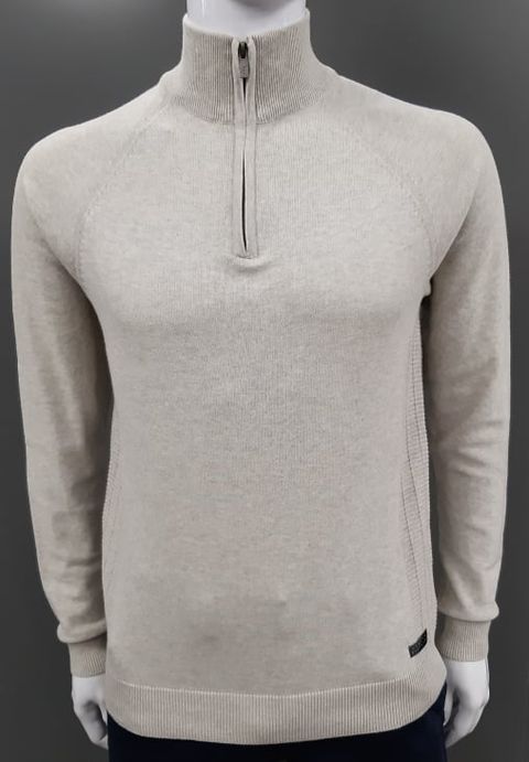 Broken Standard Half Zip Sweater - Birch Marl
