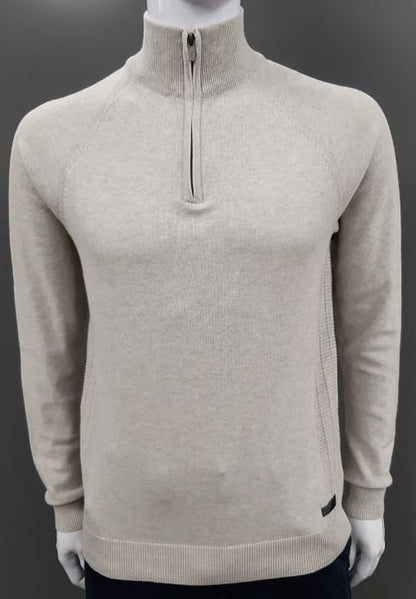 Broken Standard Half Zip Sweater - Birch Marl