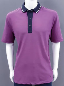 Daniel Grahame Short Sleeve 3 Button Polo Shirt - Purple