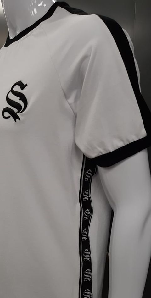 Sinners Attire Retro T-Shirt - White/Black