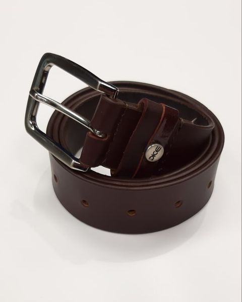 Dice Leather Belt - Burgundy