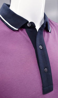 Daniel Grahame Short Sleeve 3 Button Polo Shirt - Purple