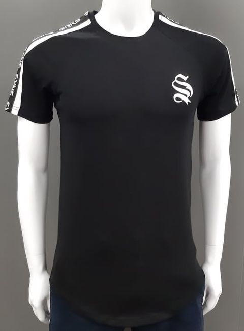 Sinners Attire Tape Panel T-Shirt - Black/White