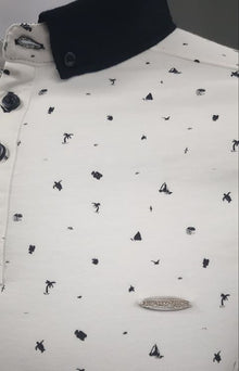 Bewley & Ritch Comic Polo Shirt - White/Navy