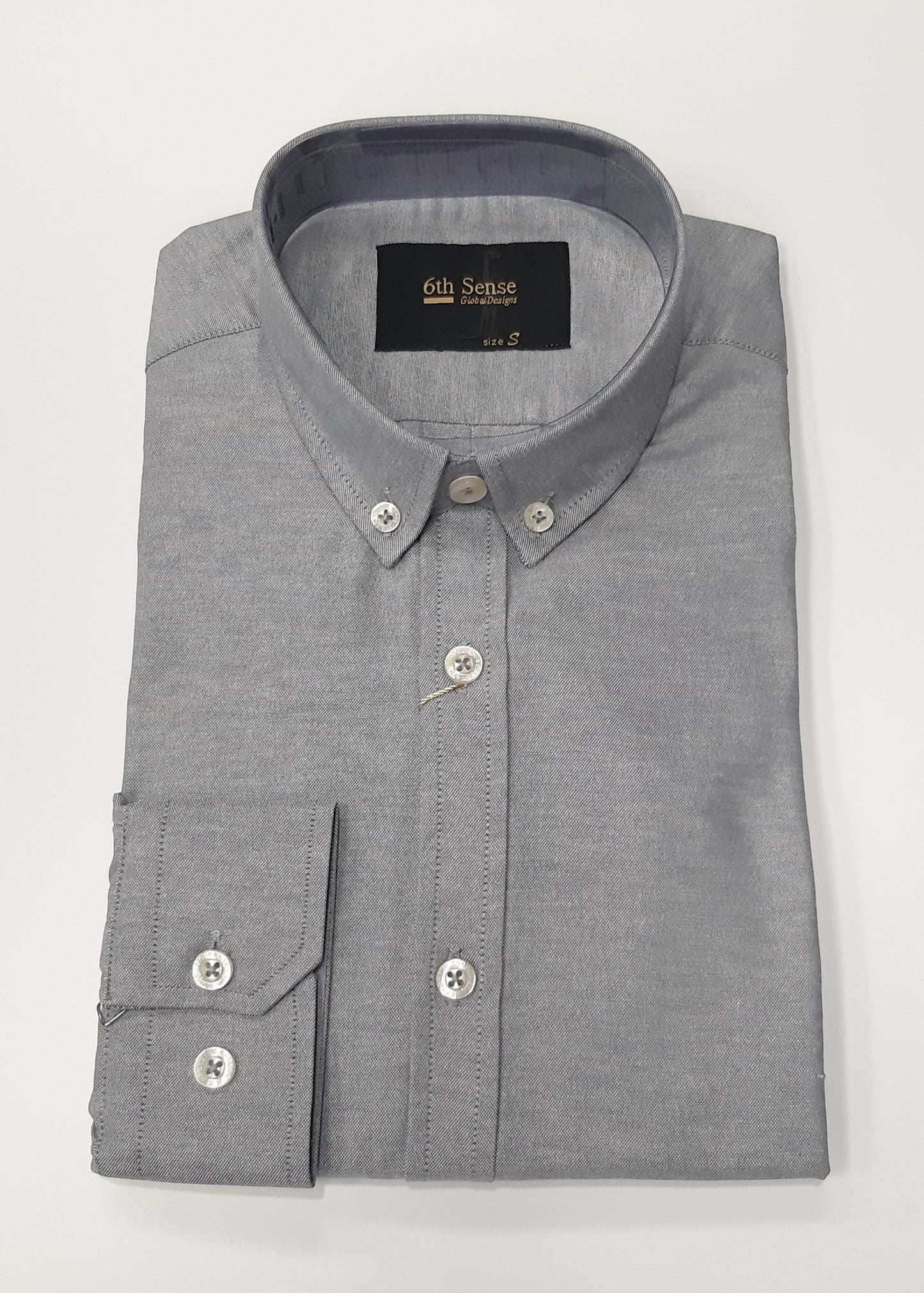 6th Sense Heritage Gold Oxford Long Sleeve Shirt #2 - Silver Marl