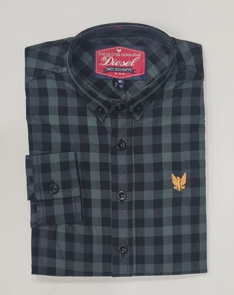 Boys Diesel Boden Shirt - 769 Green Check