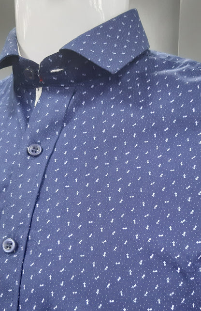 Dontali Long Sleeve Casual Shirt 119 - Printed Navy