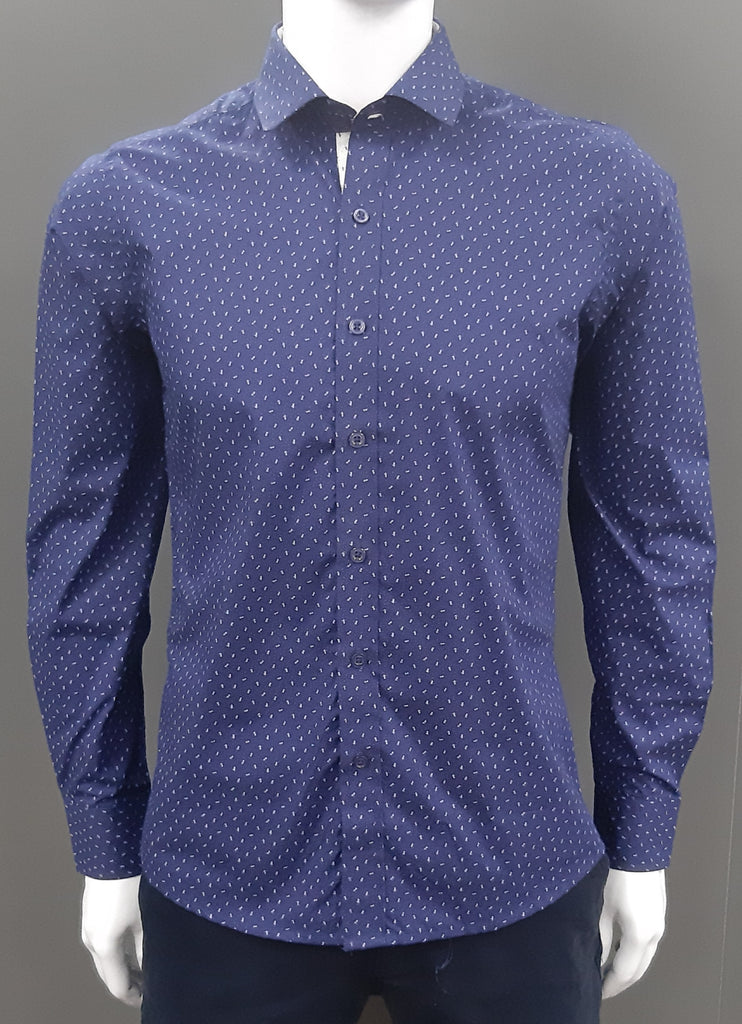 Dontali Long Sleeve Casual Shirt 119 - Printed Navy